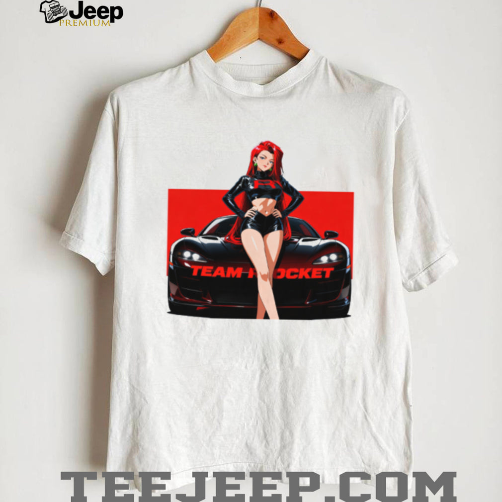 Team Rocket Jessie Anime Girl with Sports Car Graphic Tee