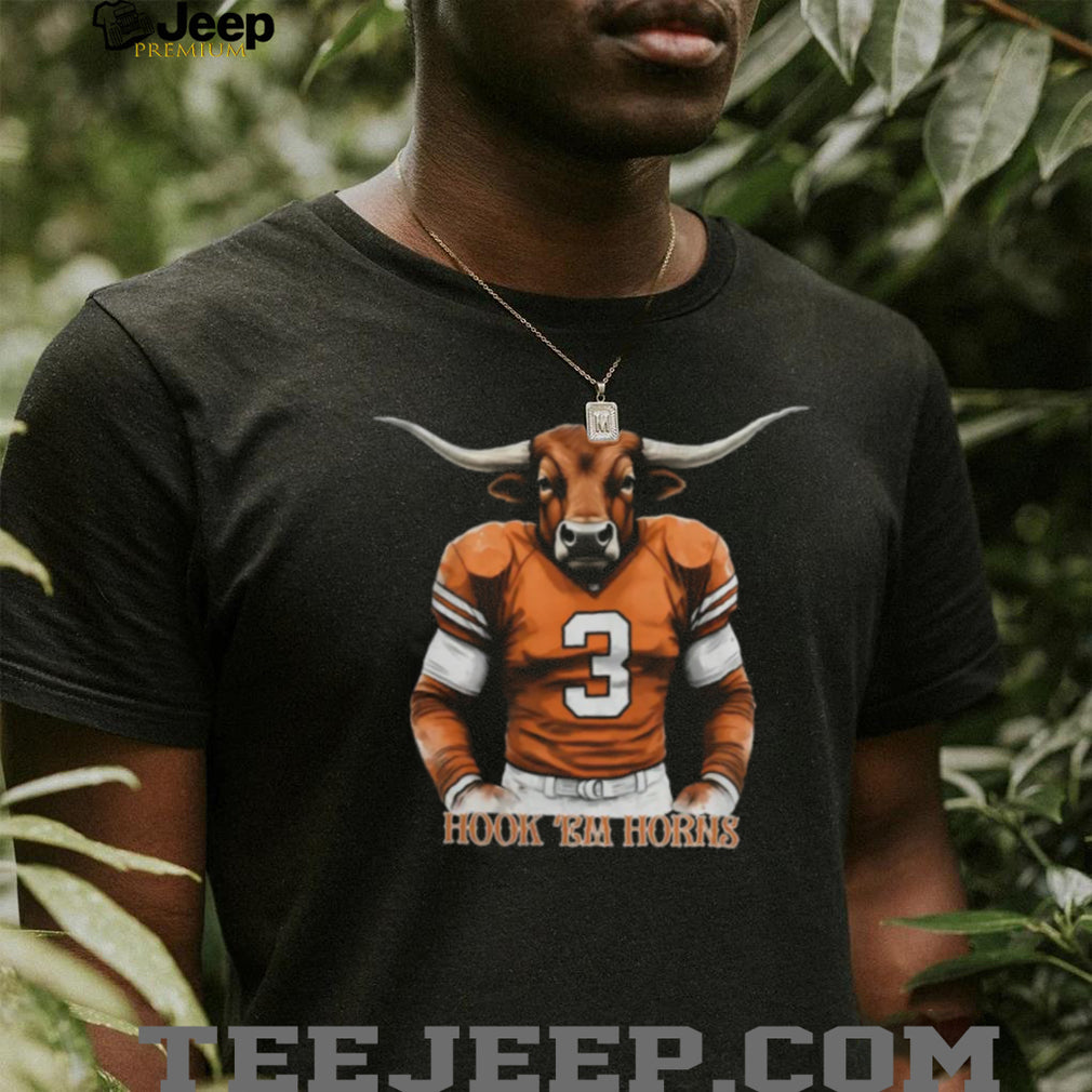 Texas Longhorns #3 Longhorn Mascot Football Jersey Style T Shirt