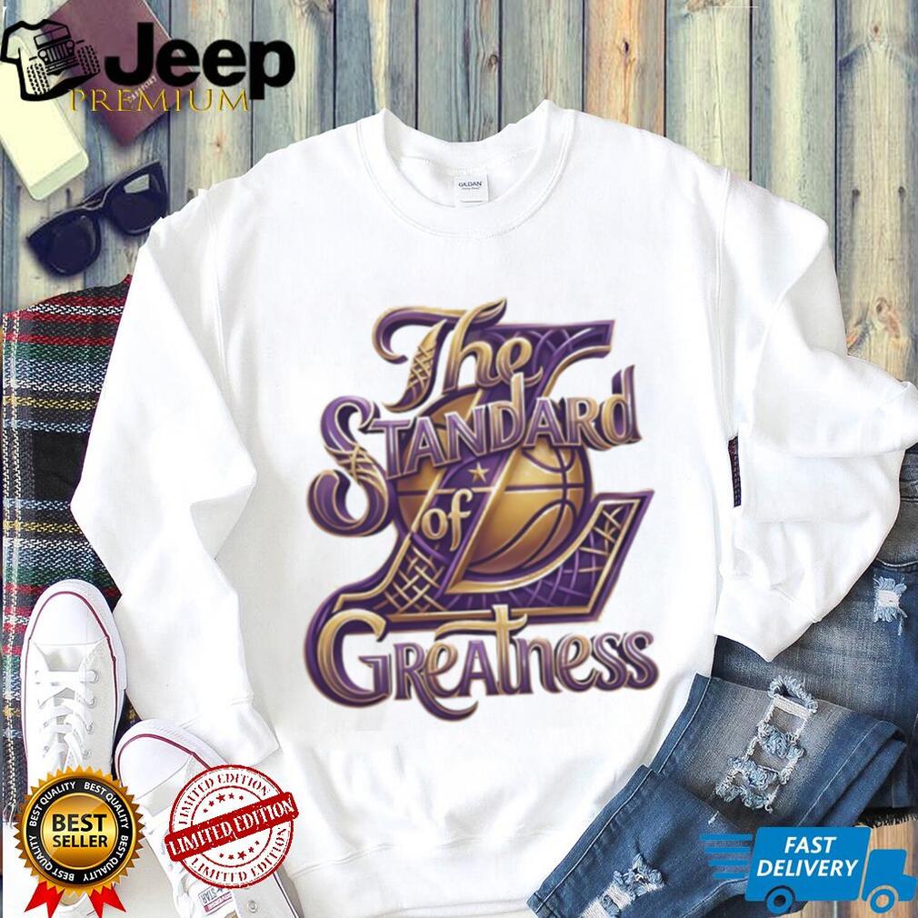 The Standard of Greatness Gold Basketball Trophy Graphic T Shirt