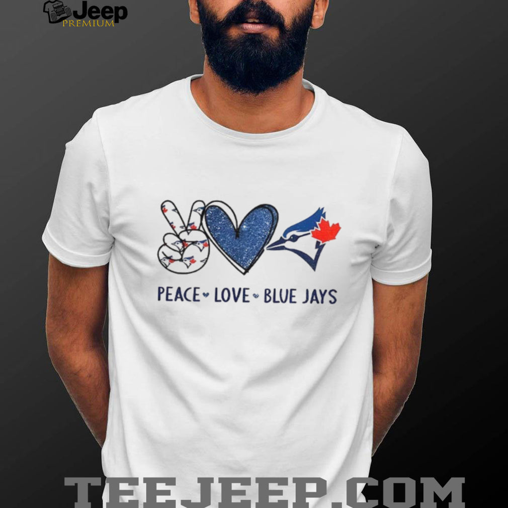 Toronto Blue Jays Peace Love Blue Jays Baseball Logo Graphic T Shirt
