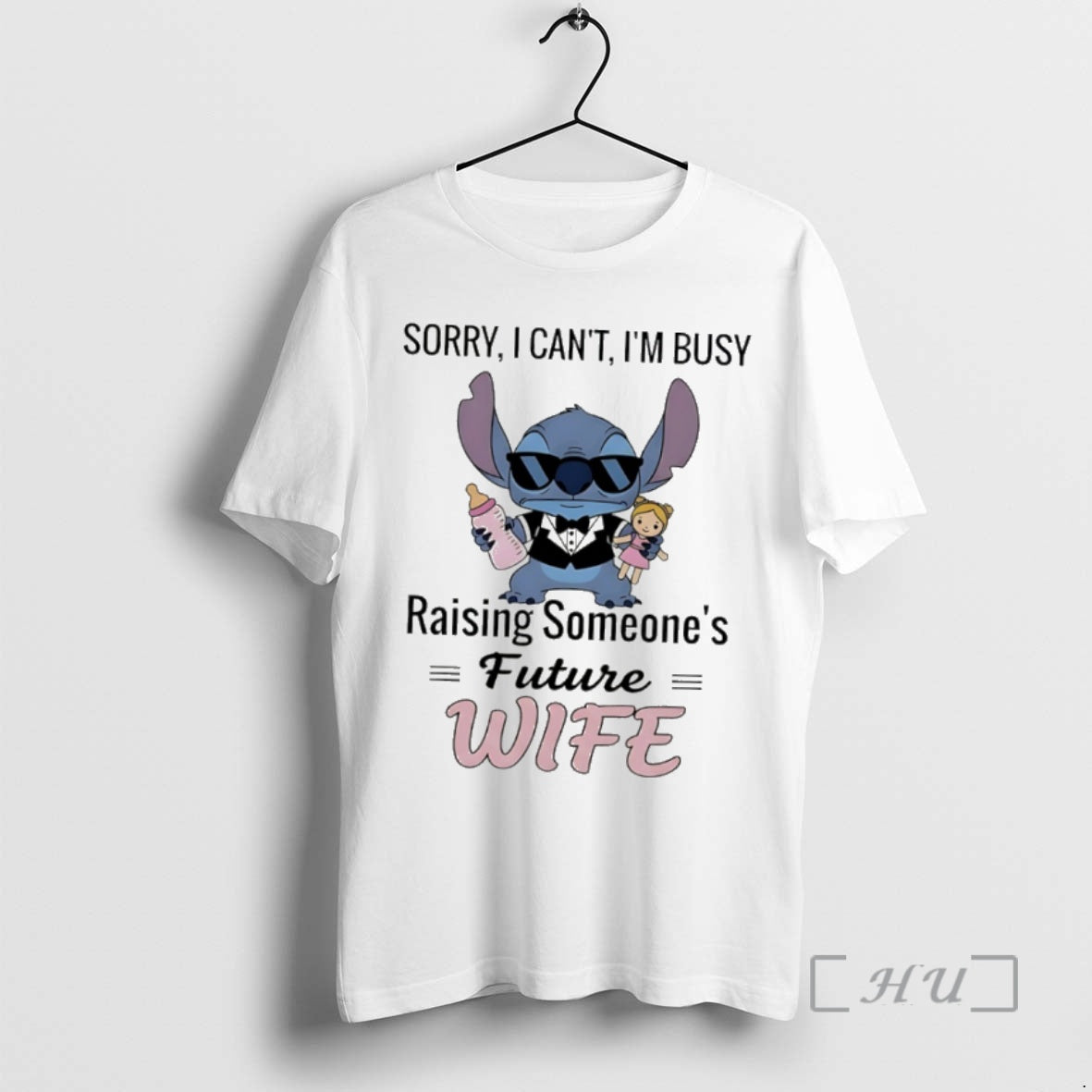Trending Stitch Sorry I Cant Im Busy Raising Someones Future Wife Premium T Shirts Sweater Hoodie, Sweatshirt