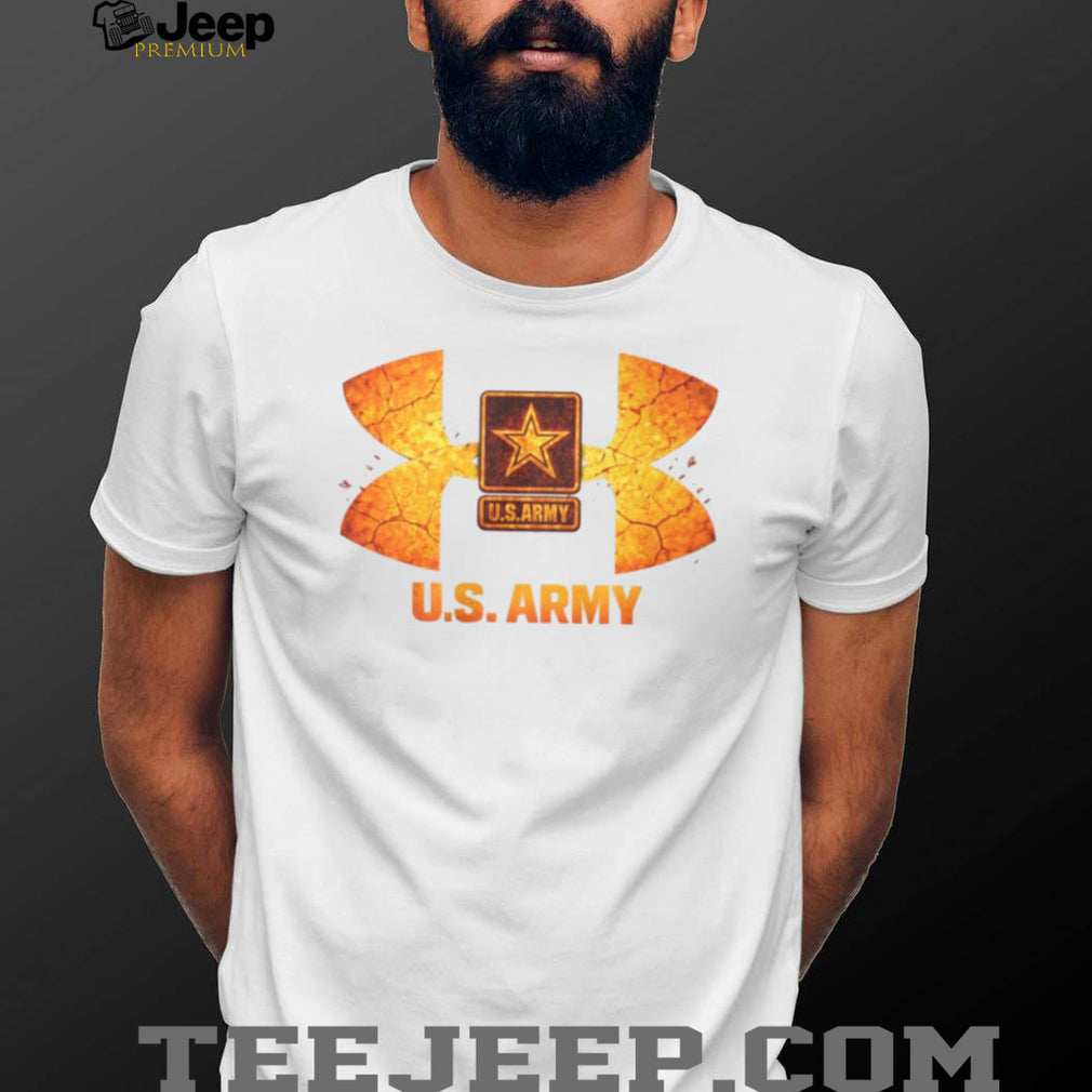 U.S. Army Star Emblem Fire Cracked Texture Graphic T Shirt