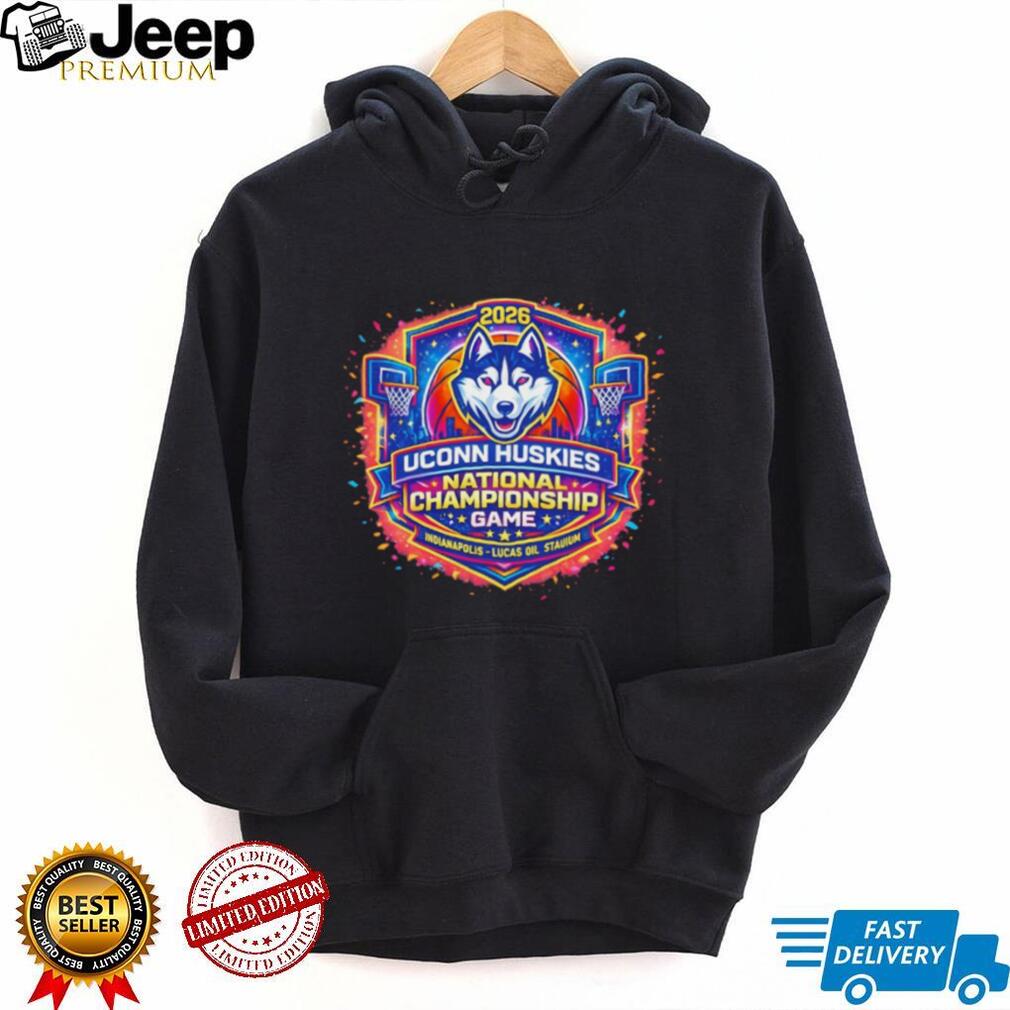 UConn Huskies 2026 National Championship Game Neon Burst Black T Shirt