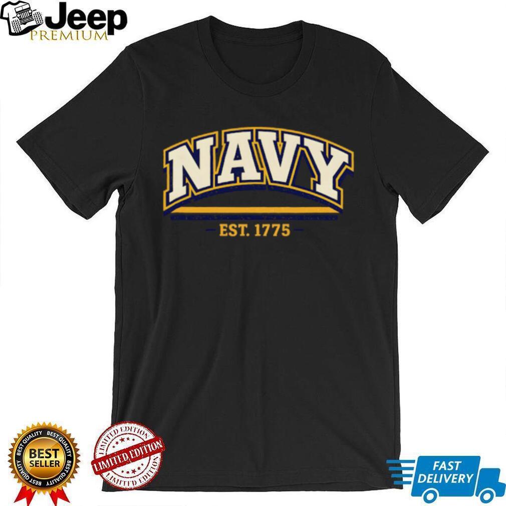 US Navy Established 1775 Vintage Varsity Style Military T Shirt