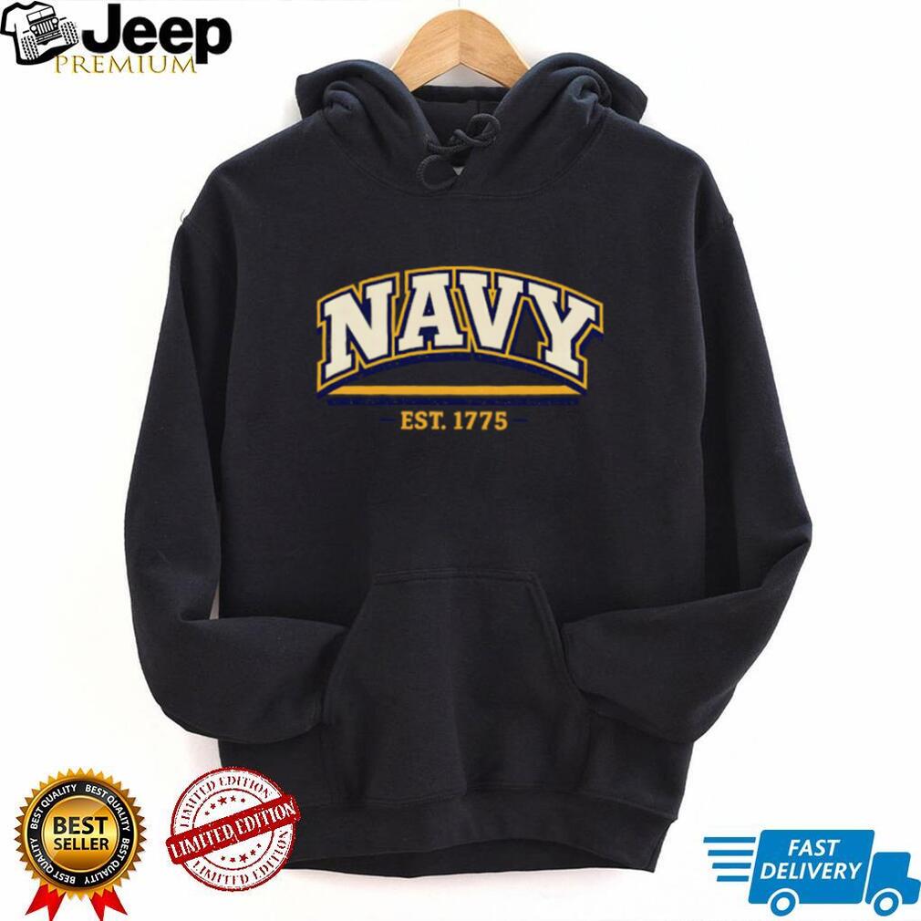 US Navy Established 1775 Vintage Varsity Style Military T Shirt