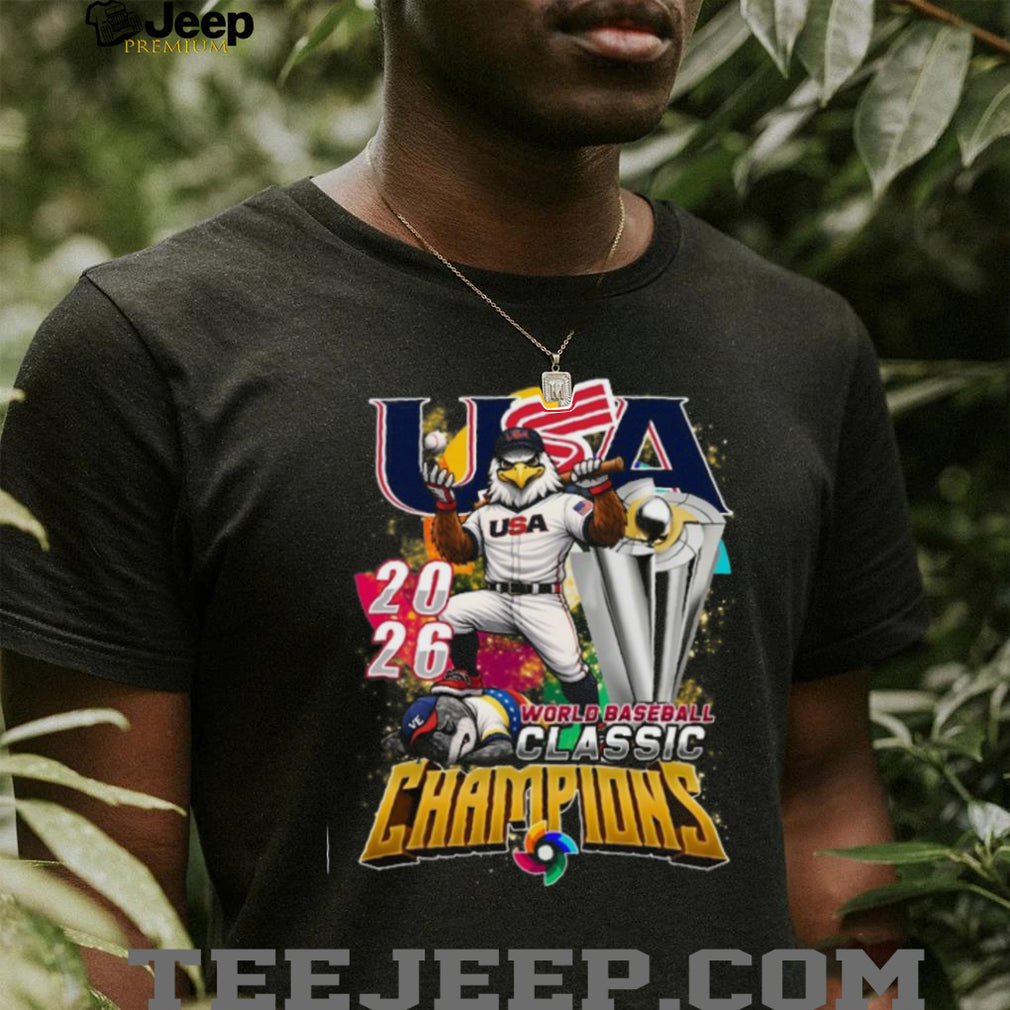 USA Baseball 2026 World Baseball Classic Champions Gold Mascot T Shirt