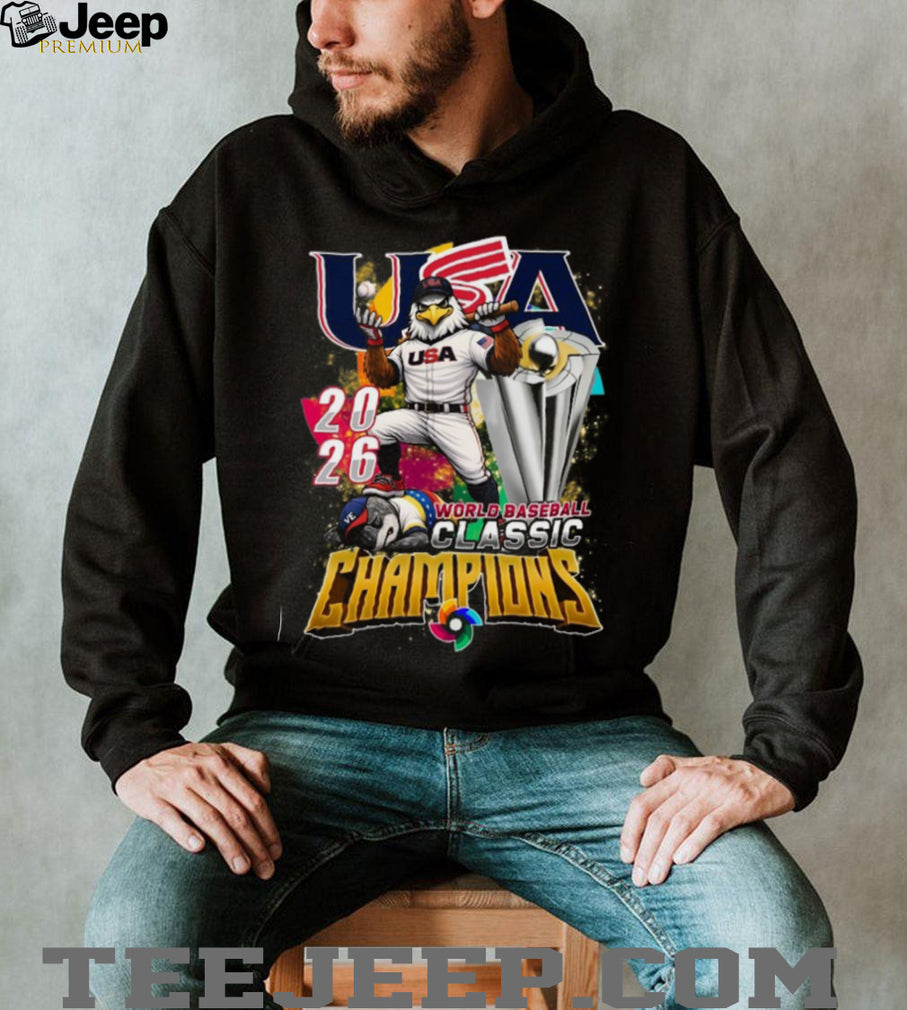 USA Baseball 2026 World Baseball Classic Champions Gold Mascot T Shirt