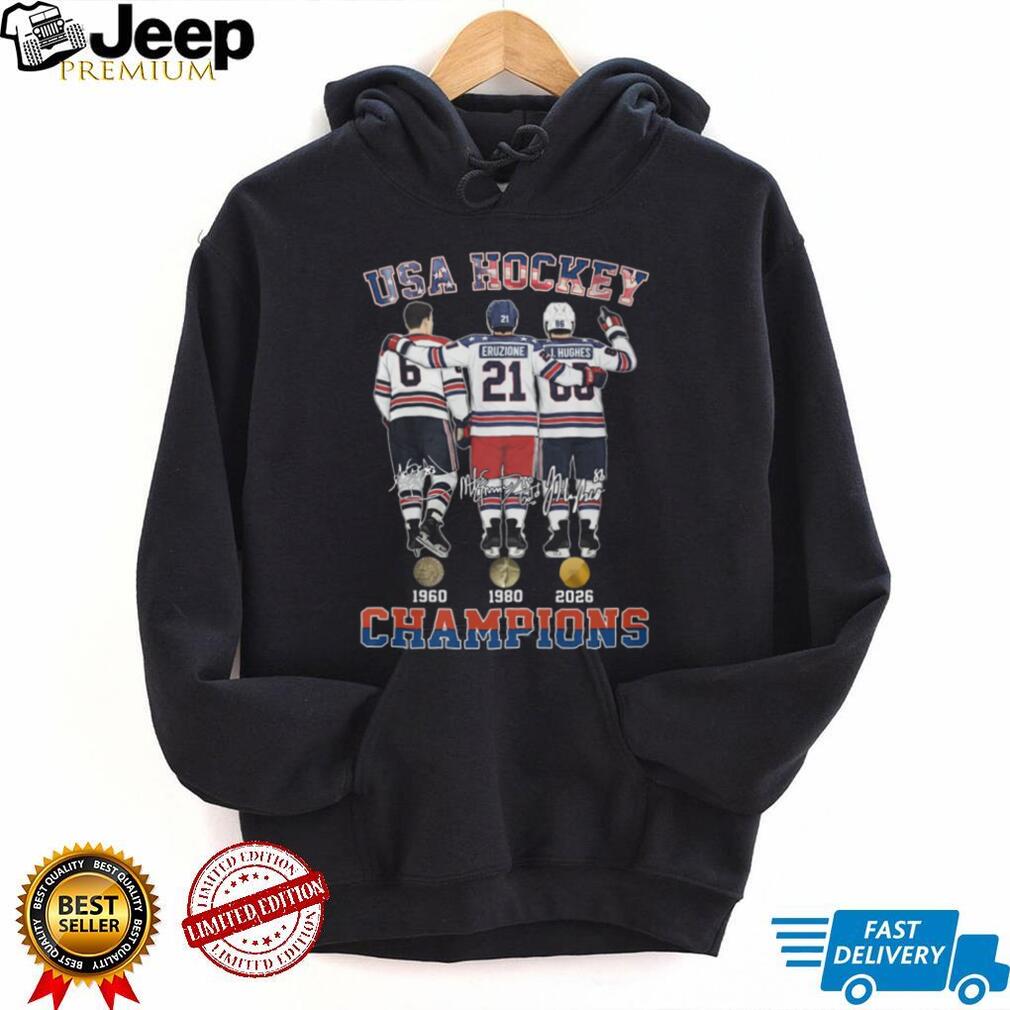 USA Hockey Champions 1960 1980 2026 Gold Medal Signature Players Shirt