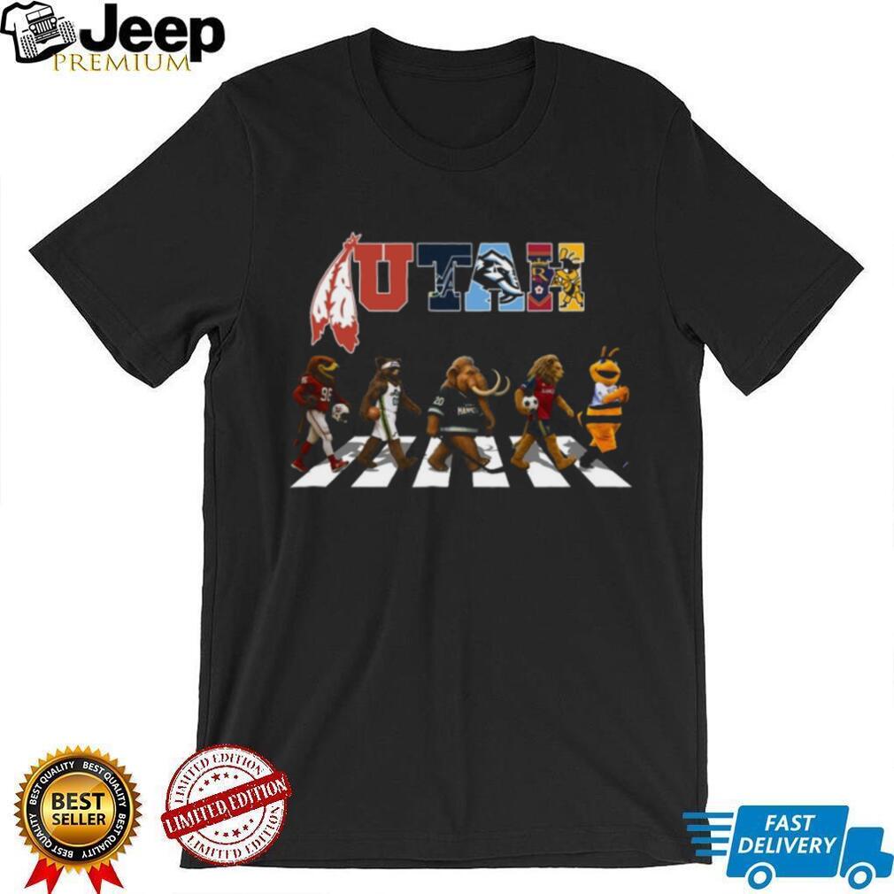 Utah Sports Mascots Abbey Road Crossing Fan Design Coffee T Shirt