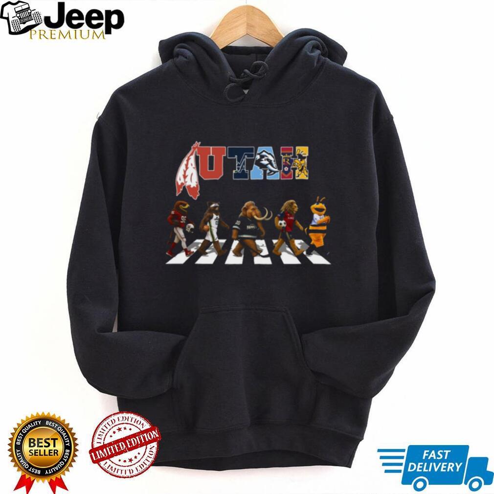 Utah Sports Mascots Abbey Road Crossing Fan Design Coffee T Shirt