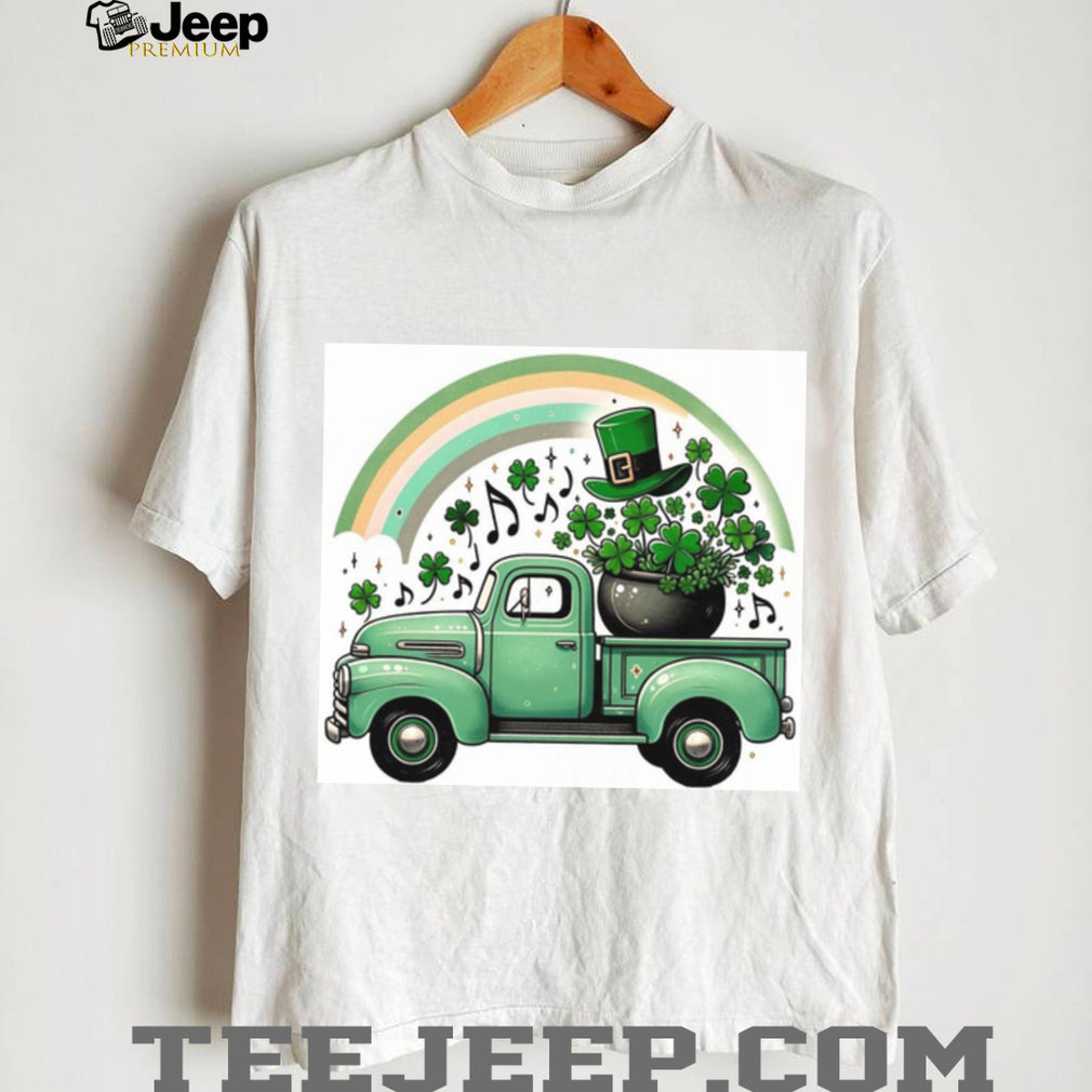 Vintage Green Pickup Truck with Pot of Gold and Shamrocks T Shirt