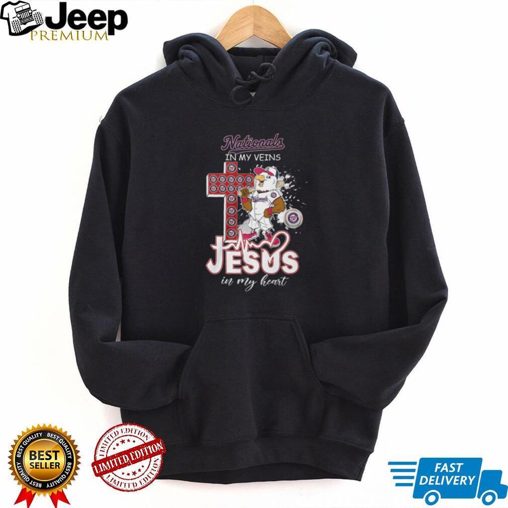 Washington Nationals Screech Eagle Mascot Cross Heartbeat Jesus In My Heart T Shirt