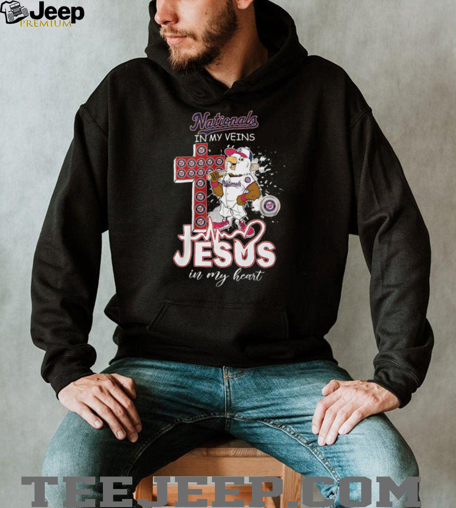 Washington Nationals Screech Eagle Mascot Cross Heartbeat Jesus In My Heart T Shirt