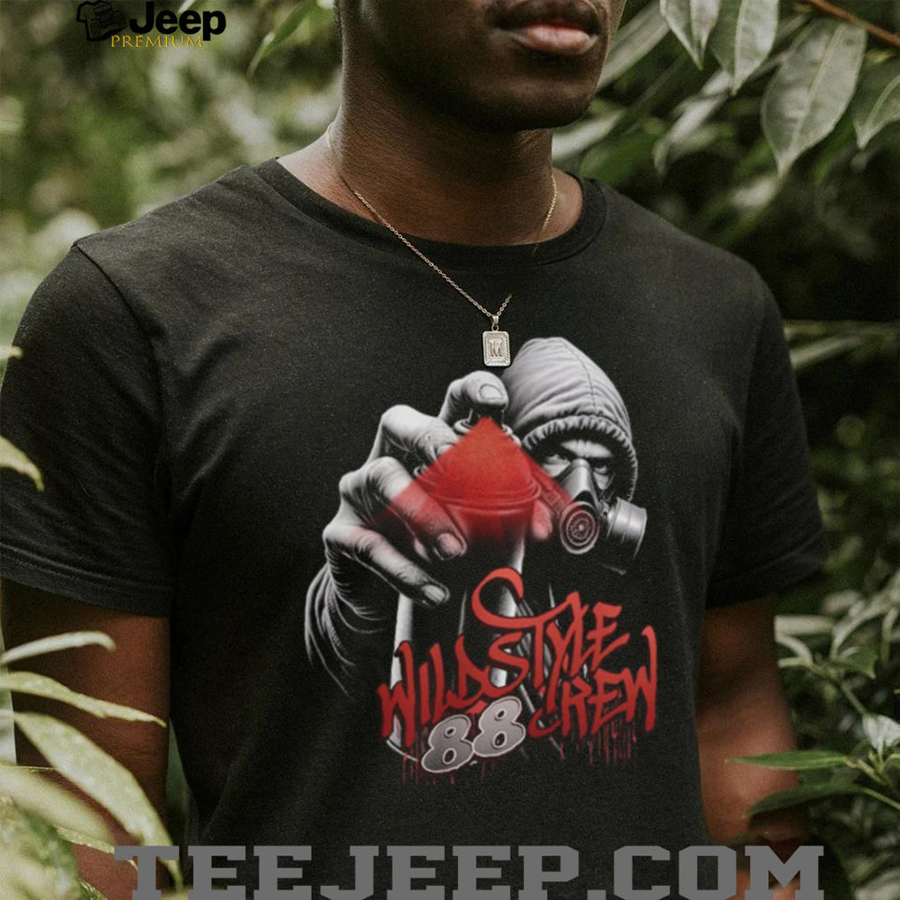 Wild Style Crew 88 Graffiti Artist Mask and Spray Can Streetwear Tee