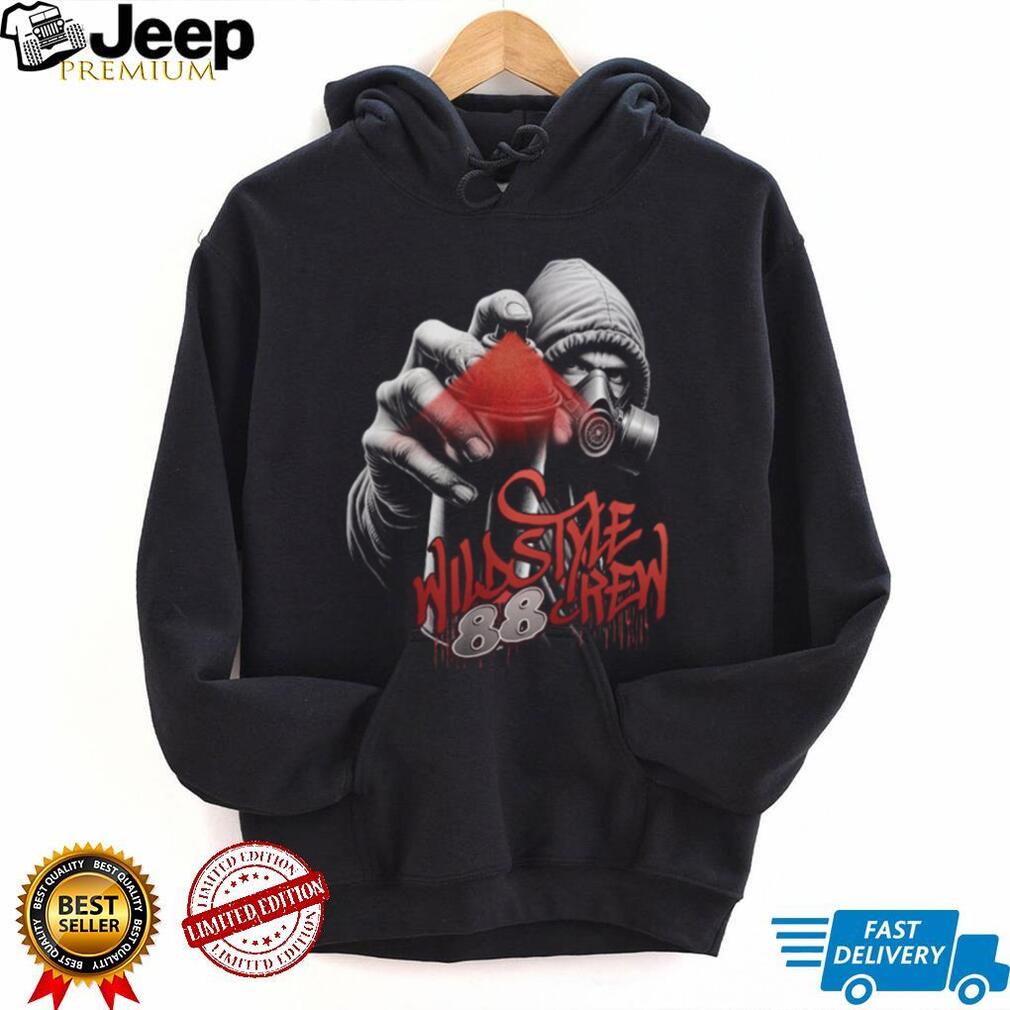 Wild Style Crew 88 Graffiti Artist Mask and Spray Can Streetwear Tee