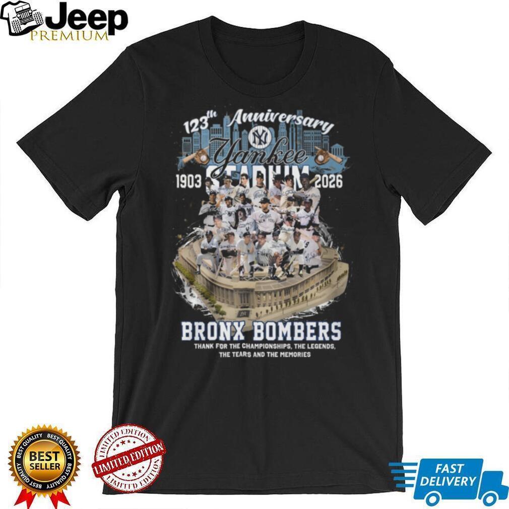 Yankee Stadium 123rd Anniversary 1903 2026 Bronx Bombers Legends T Shirt