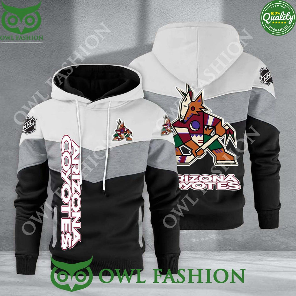 Arizona Coyotes NHL Hockey Black White Printed Hoodie