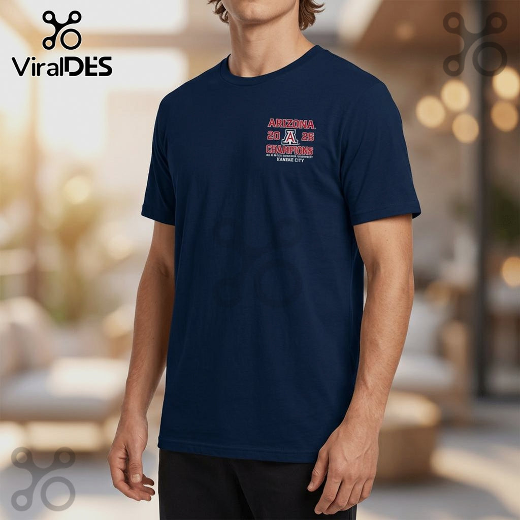 Arizona Wildcats 2026 Big 12 Champions Tournament Graphic T-Shirt