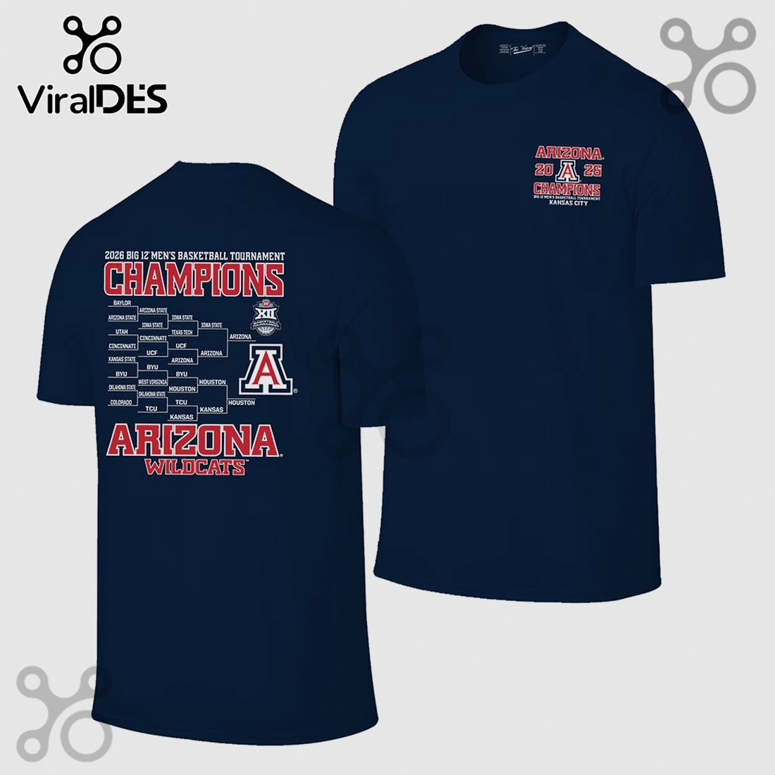 Arizona Wildcats 2026 Big 12 Champions Tournament Graphic T-Shirt