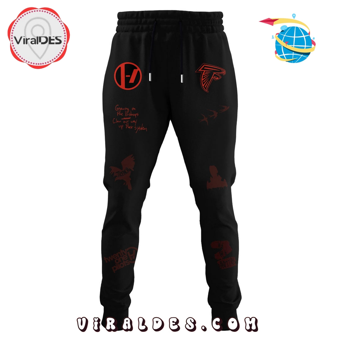Atlanta Falcons x Twenty One Pilots Signatures Hoodie, Long Pant
