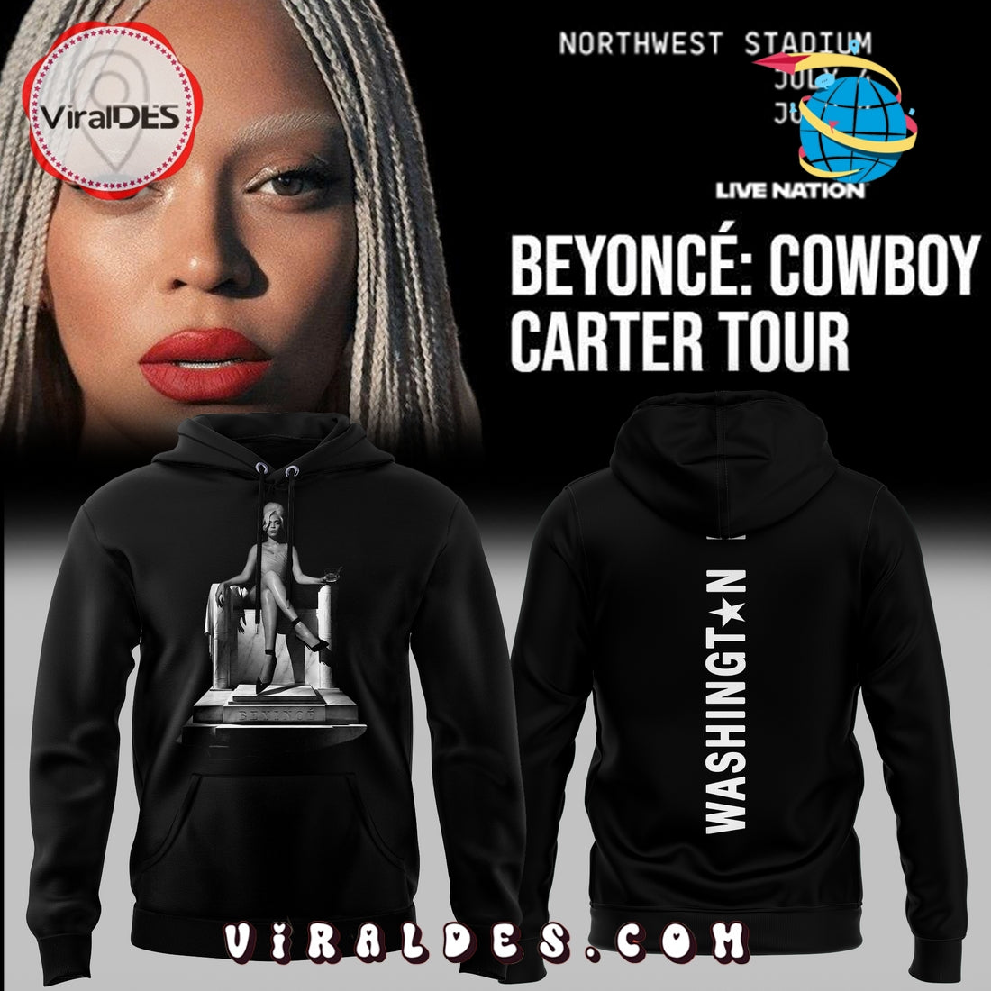 Beyonce x Washington DC Black Hoodie, Long Pants