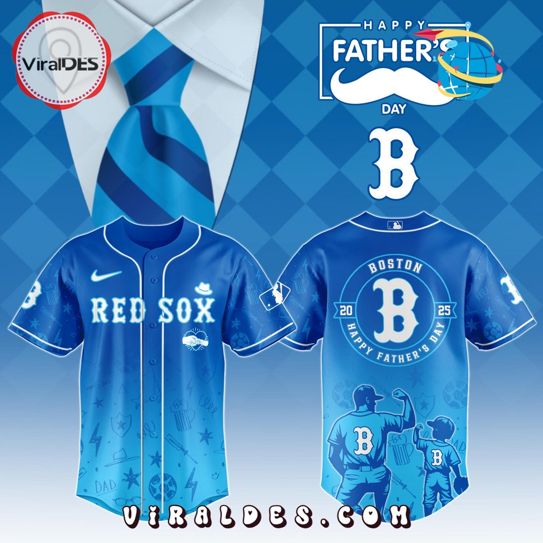 Boston Red Sox 2025 Father’s Day Baseball Jersey