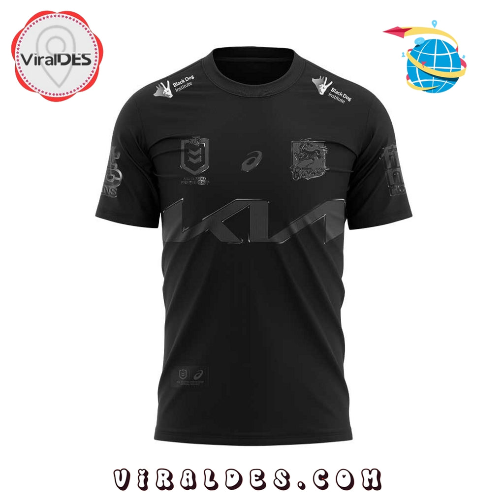 Brisbane Broncos Old Logo Black Hoodie 2025