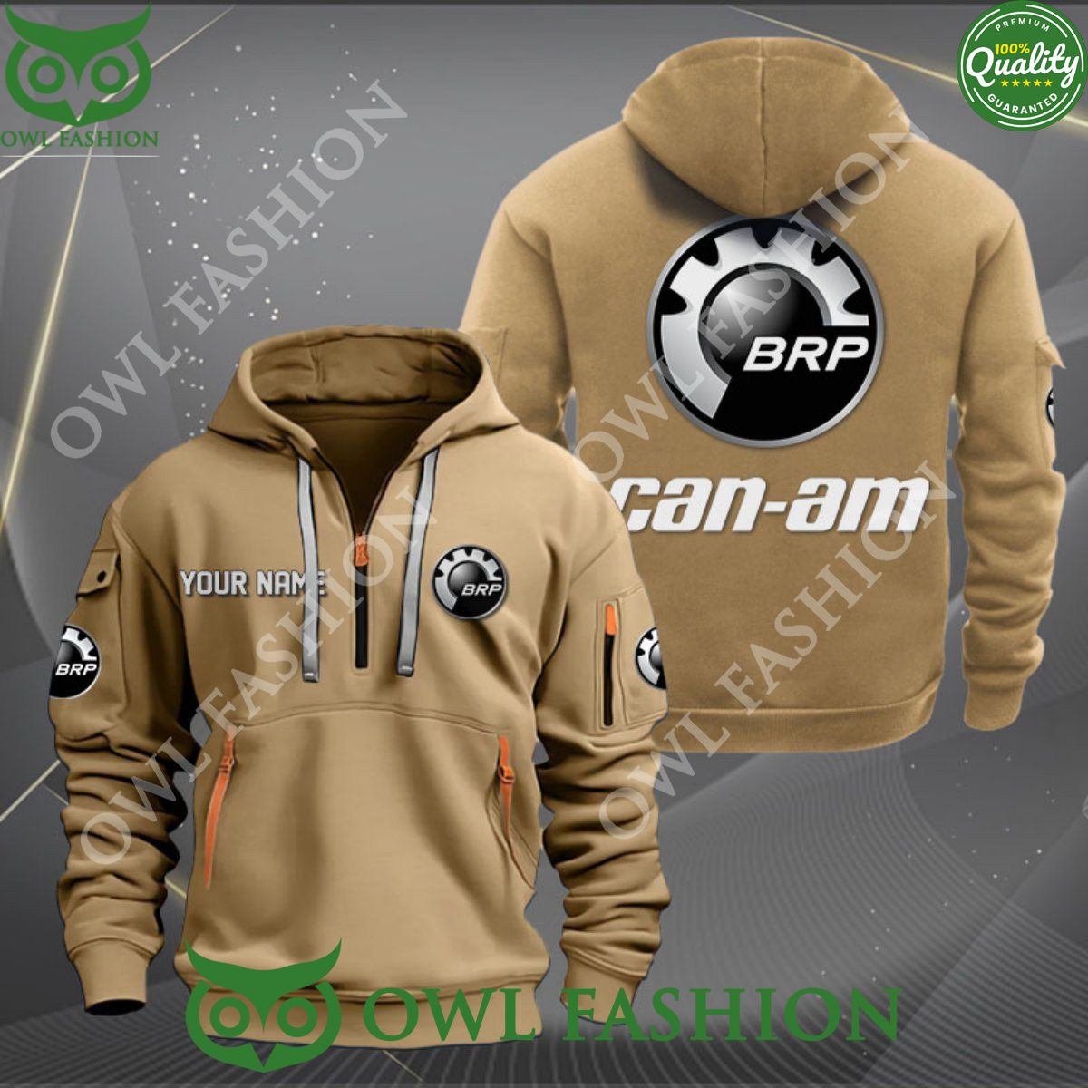 BRP Can-am Canadian Motorcycles Brand Personalized Color 2d quarter zip hoodie