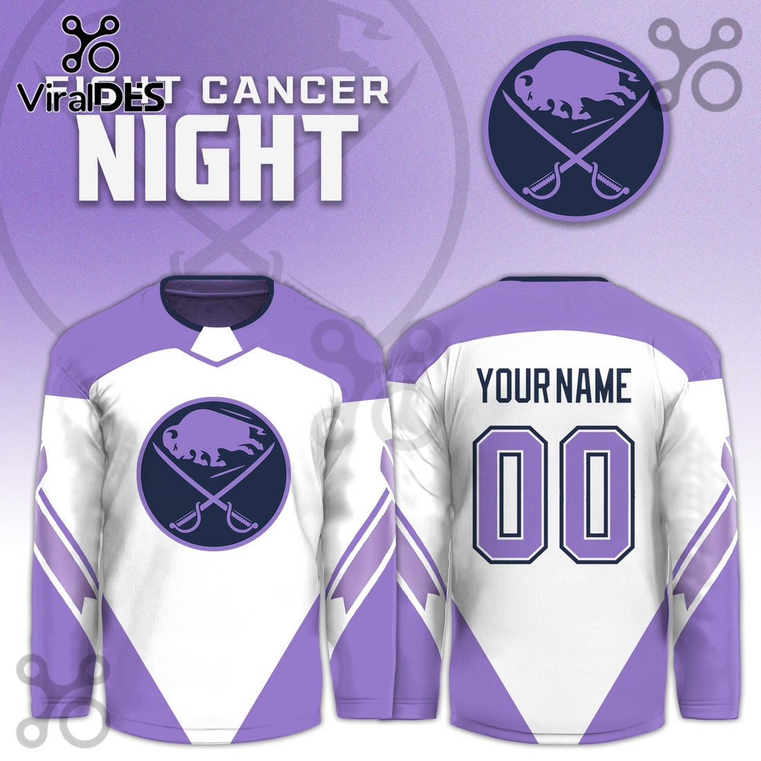 Buffalo Sabres Hockey Fights Cancer Purple Jersey Limited Edition