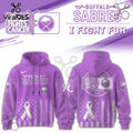 Buffalo Sabres Hockey Fights Cancer Purple Ribbon Hoodie