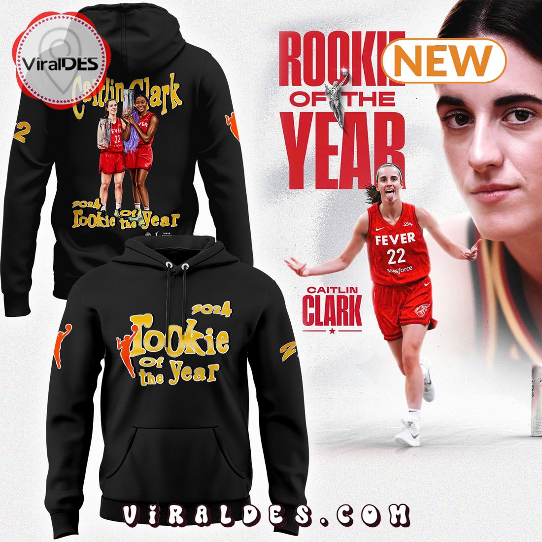 Caitlin Clark Rookie Of The Year Hoodie, Jogger, Cap