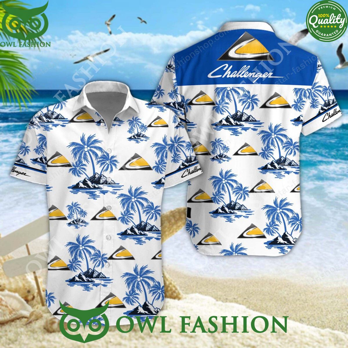 Challenger American brand of agricultural tractors hawaiian shirt and short