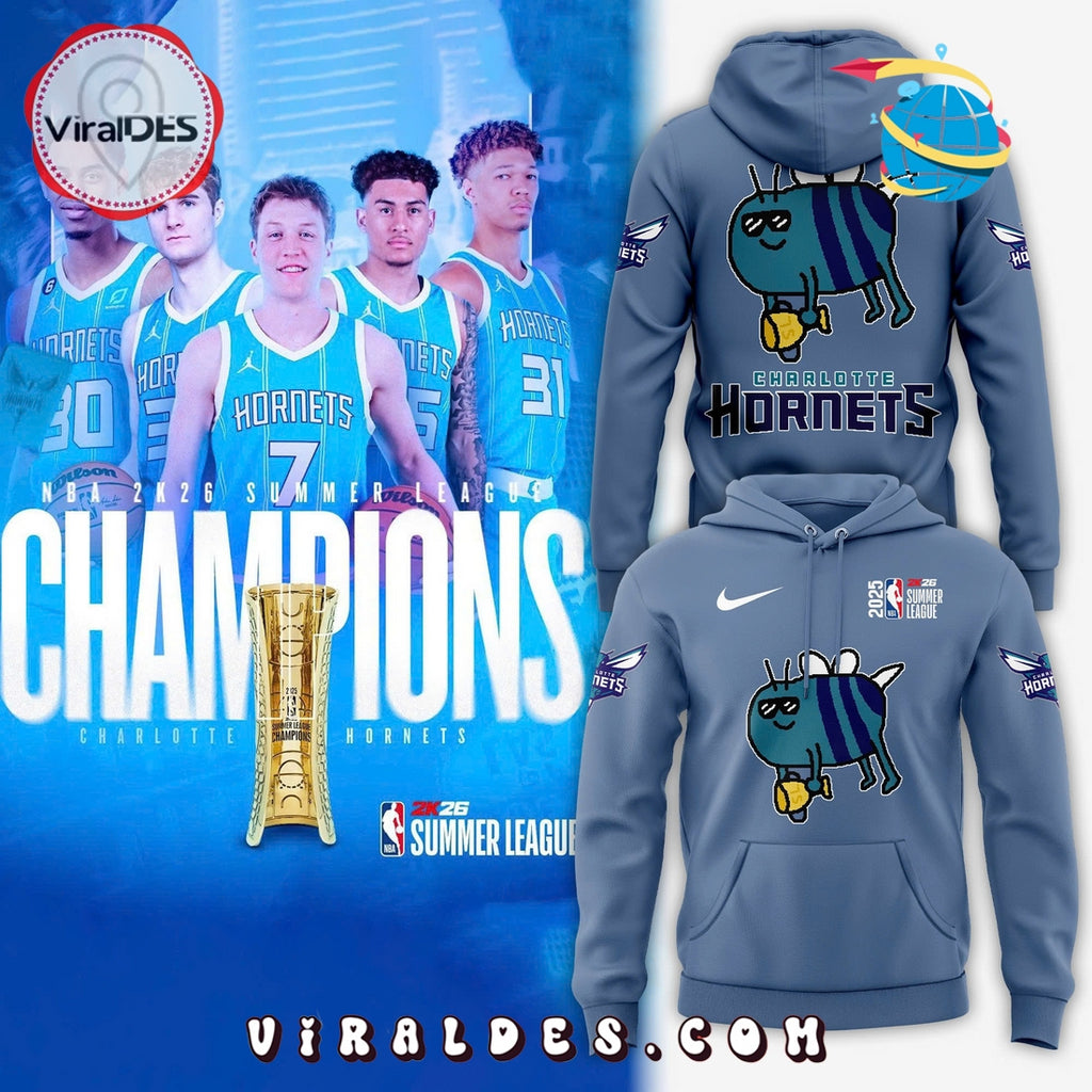 Charlotte Hornets New Bee Wins Logo Blue Hoodie, Long Pants