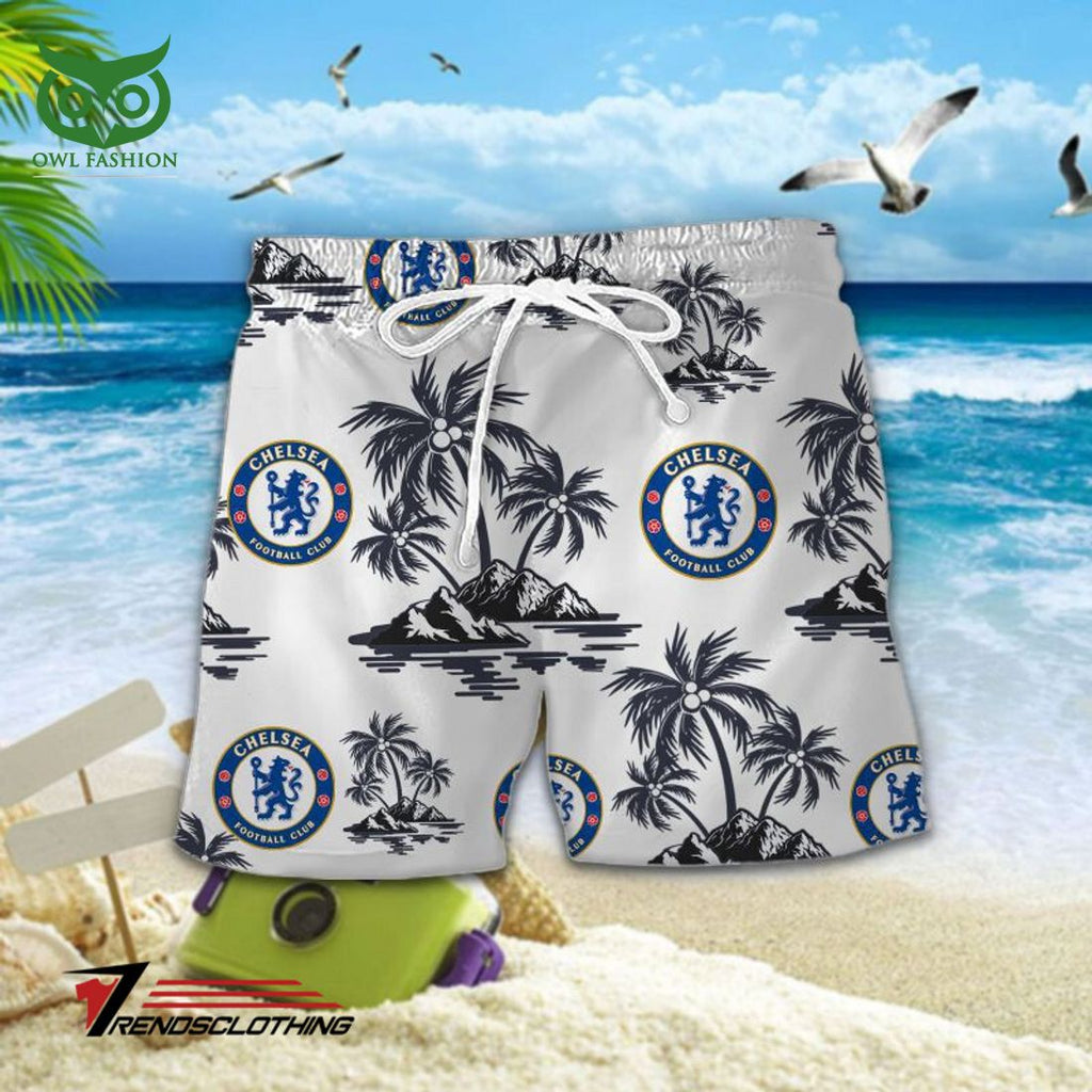 Chelsea F.C. Premier League White Hawaiian Shirt