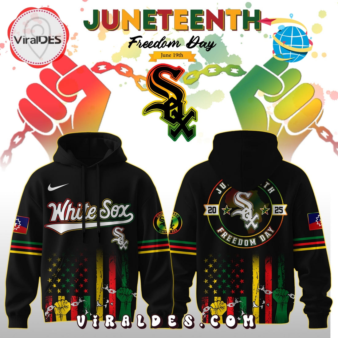 Chicago White Sox x 2025 Juneteenth Freedom Day Hoodie, Long Pants