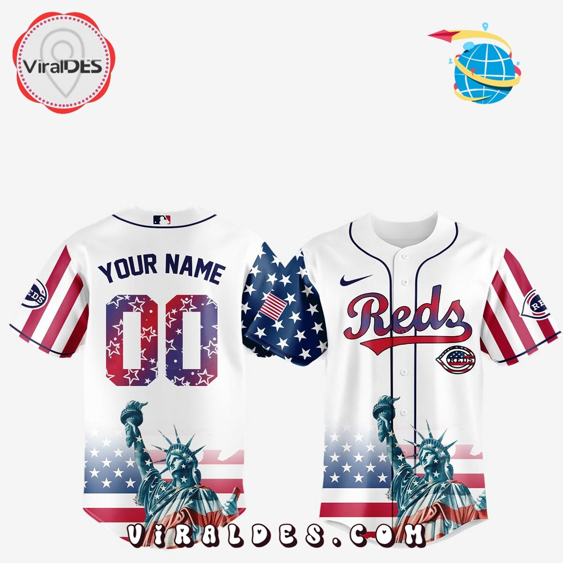 Cincinnati Reds Custom Independence Day Baseball Jersey
