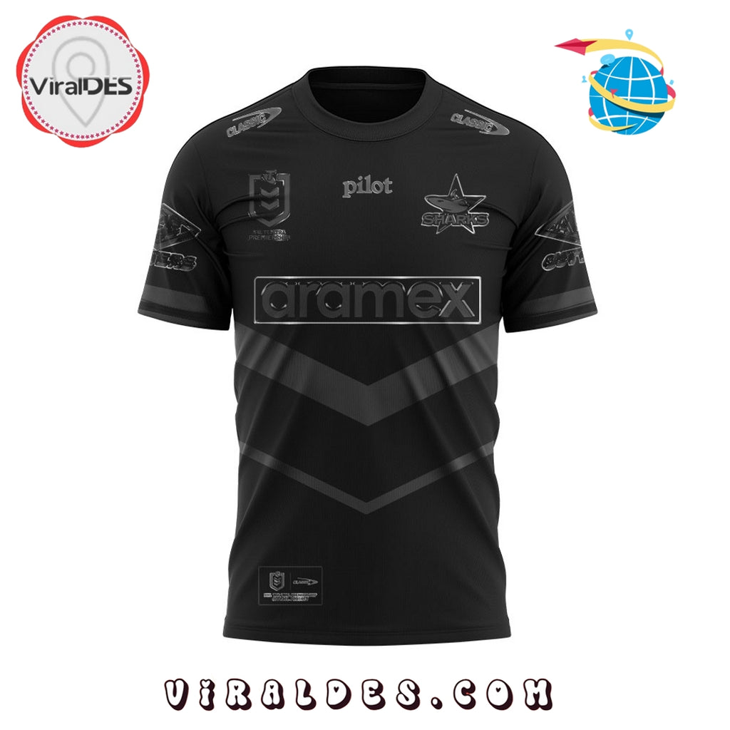 Cronulla Sharks Back In Black Old Logo Hoodie 2025