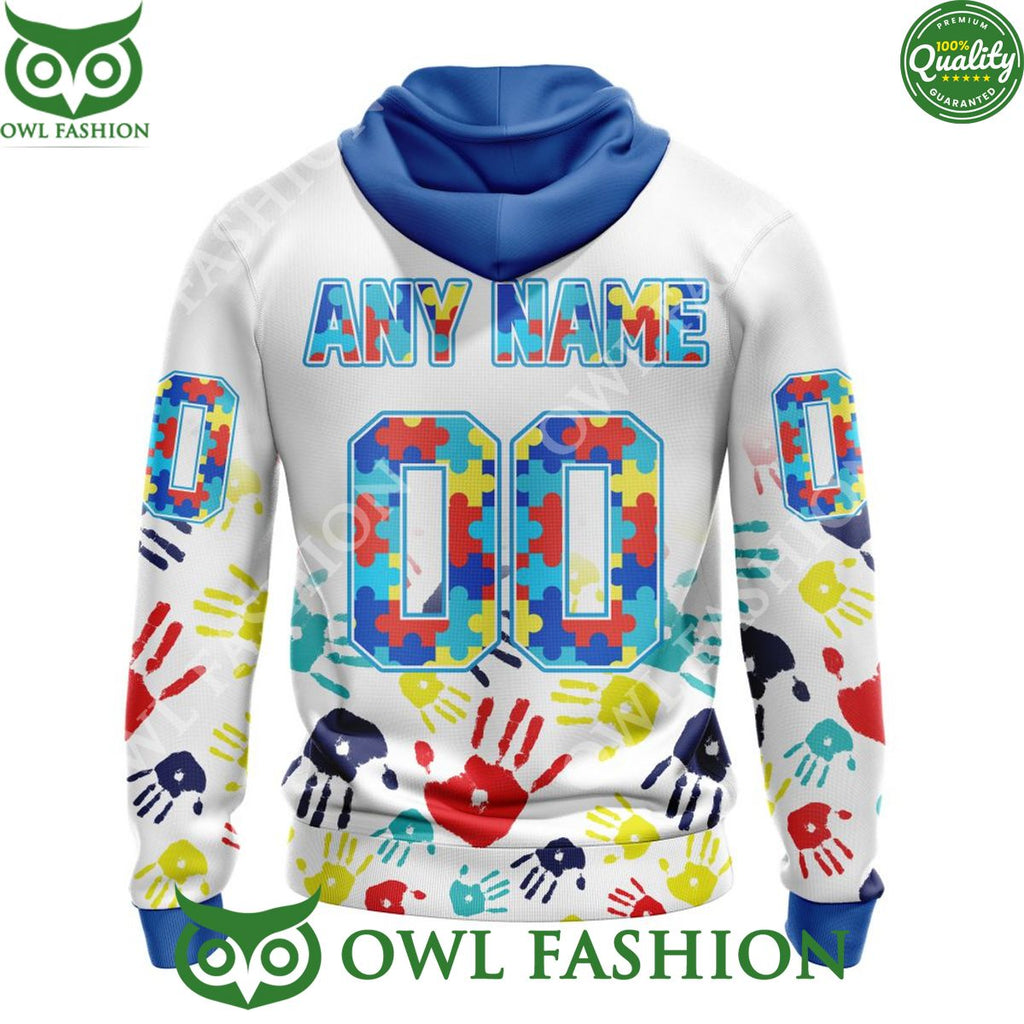 Custom Name and number NHL St. Louis Blues Autism Awareness Hand Pattern Paint hoodie shirt