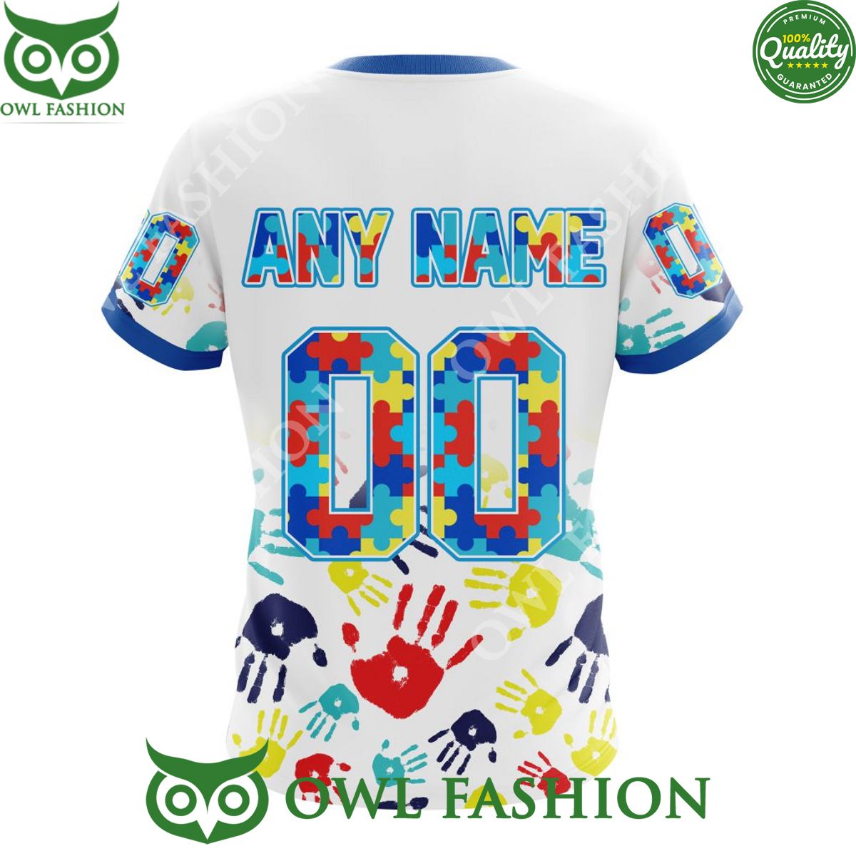 Custom Name and number NHL St. Louis Blues Autism Awareness Hand Pattern Paint hoodie shirt