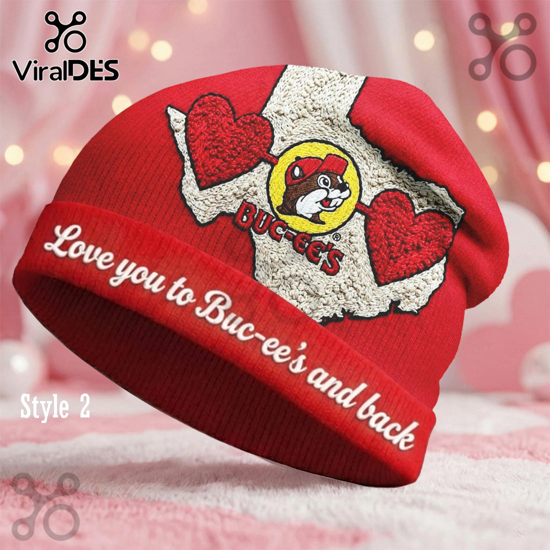 Custom Name Buc-ee’s Valentine Day Beanie Hat