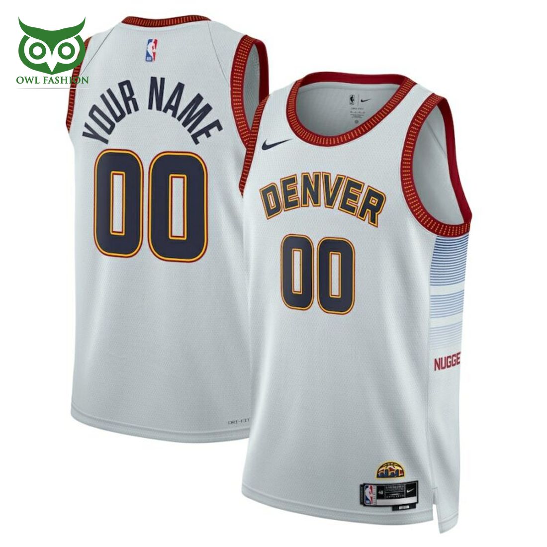 Custom Name Number Denver Nuggets NBA 3D Jersey
