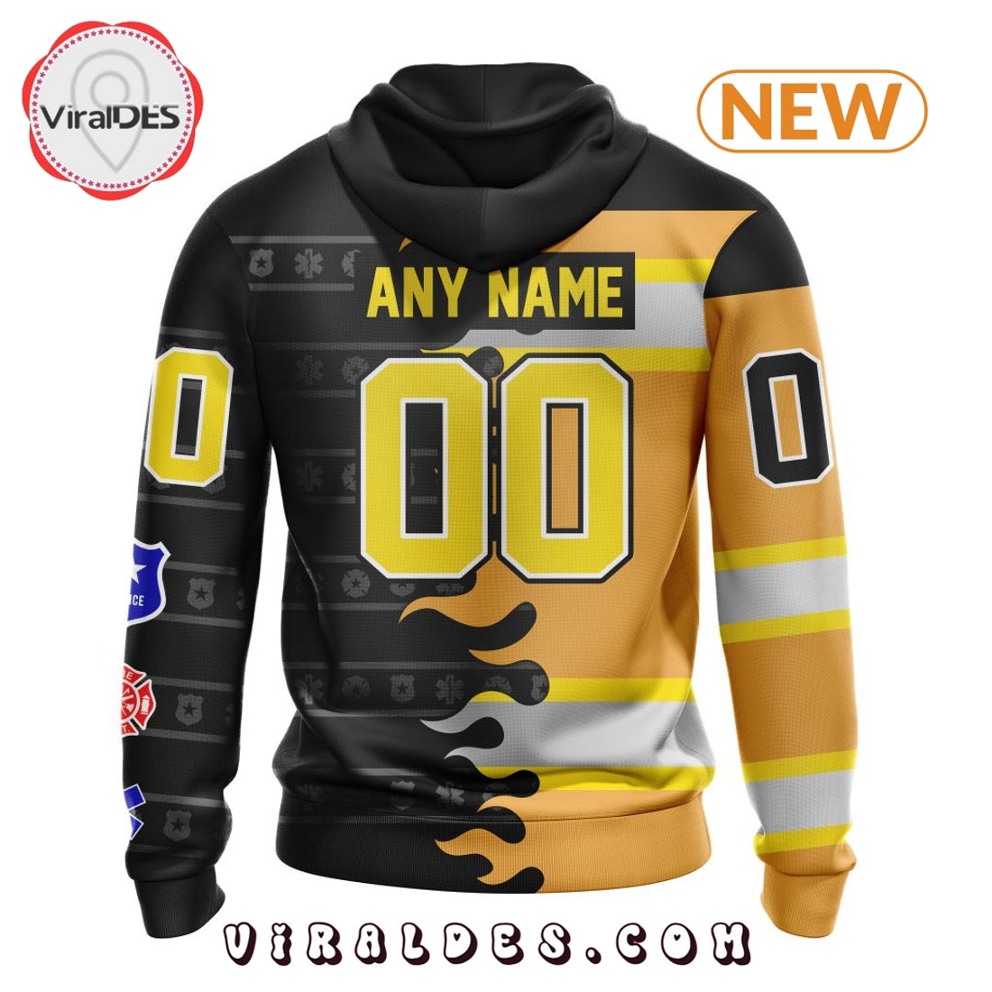 Custom NHL Calgary Flames 2025 First Responders Hoodie