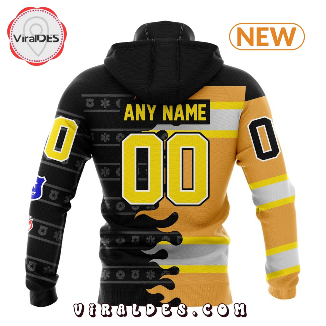 Custom NHL Calgary Flames 2025 First Responders Hoodie