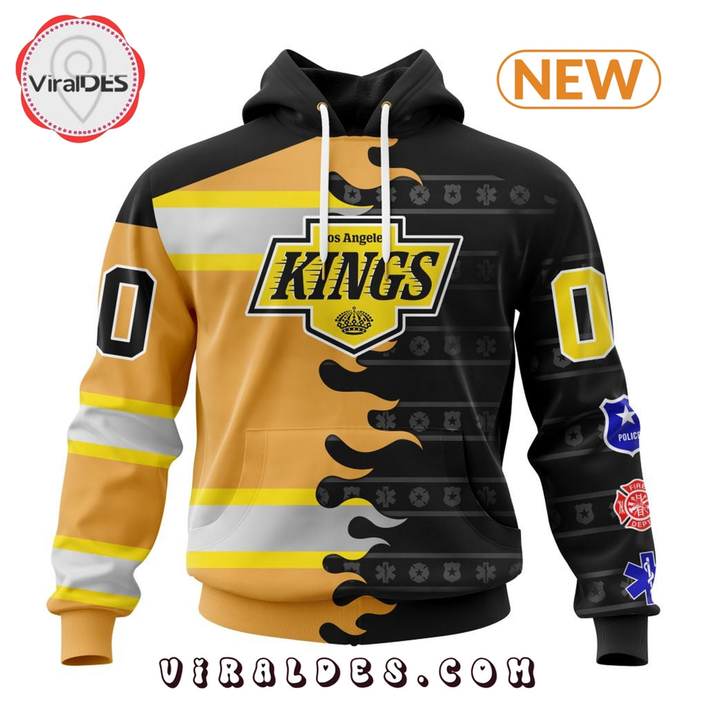 Custom NHL Los Angeles Kings 2025 First Responders Hoodie