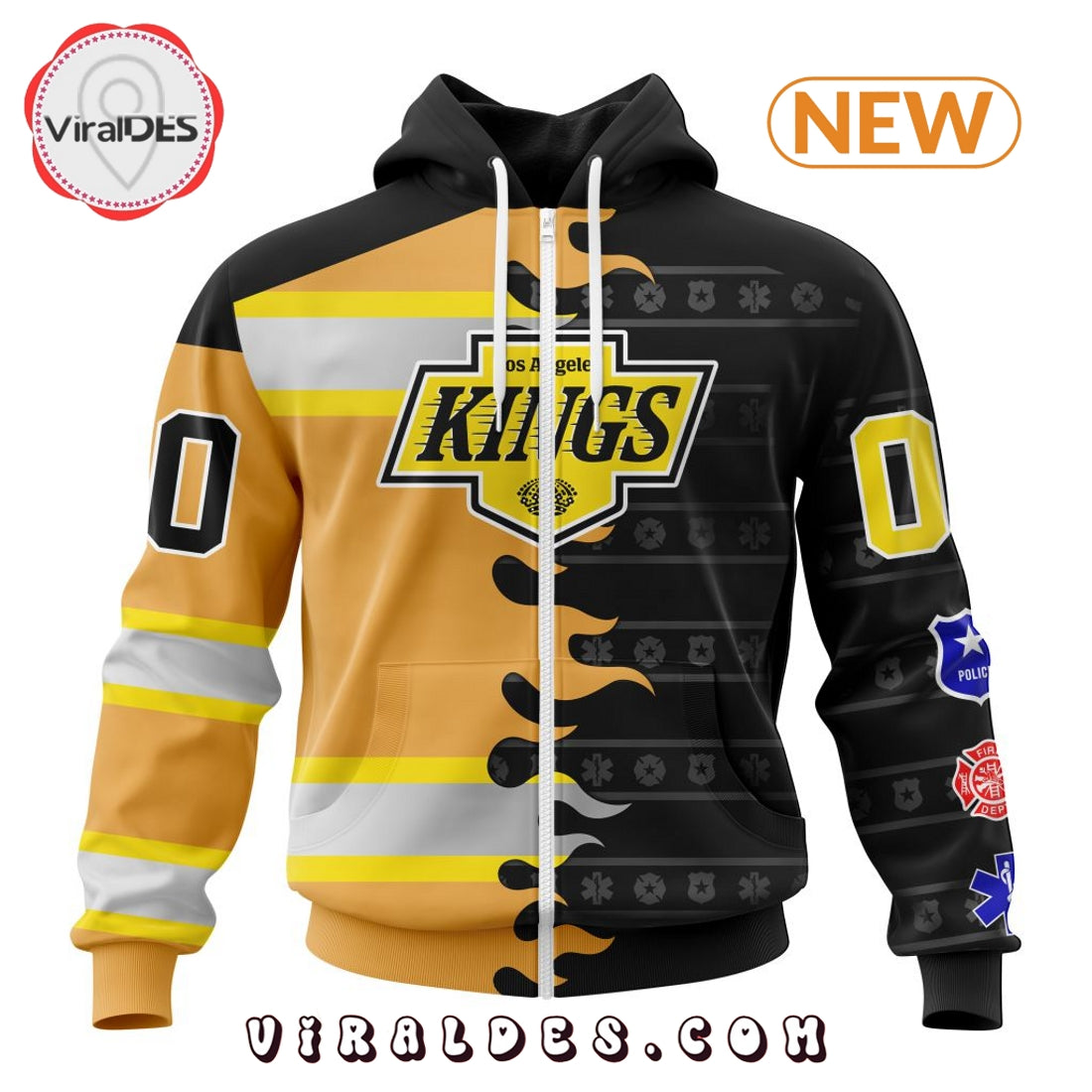 Custom NHL Los Angeles Kings 2025 First Responders Hoodie