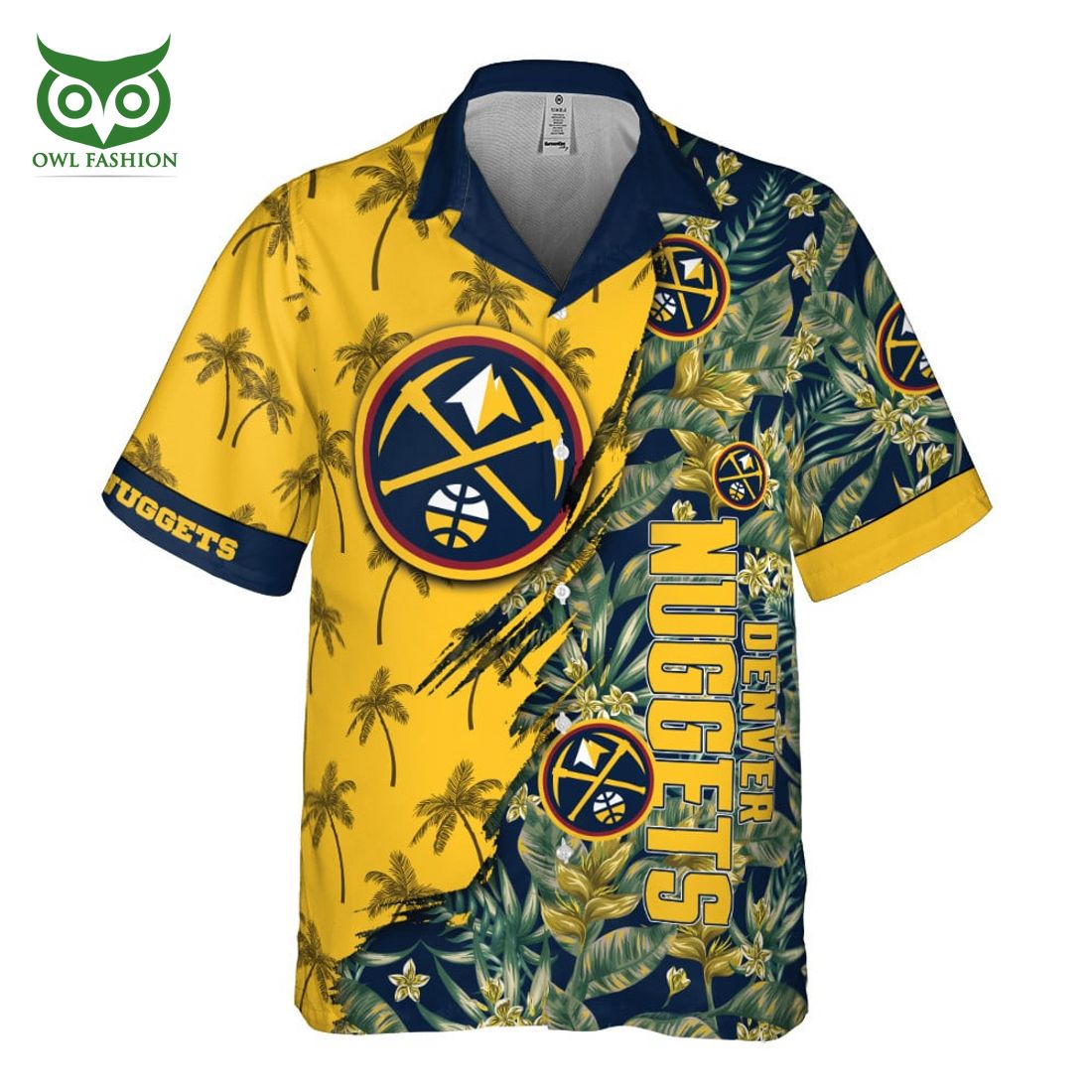 Denver Nuggets NBA Yellow 3D Hawaiian Shirt