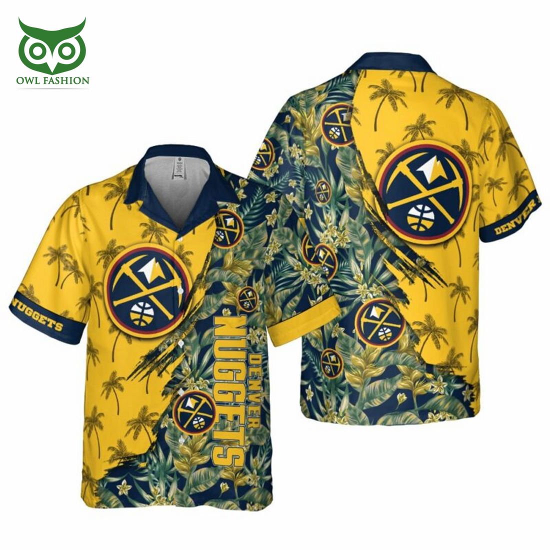 Denver Nuggets NBA Yellow 3D Hawaiian Shirt