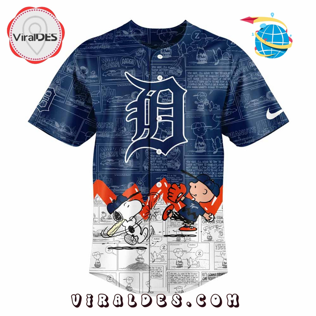 Detroit Tigers 75th Anniversary of Peanuts Baseball Jersey