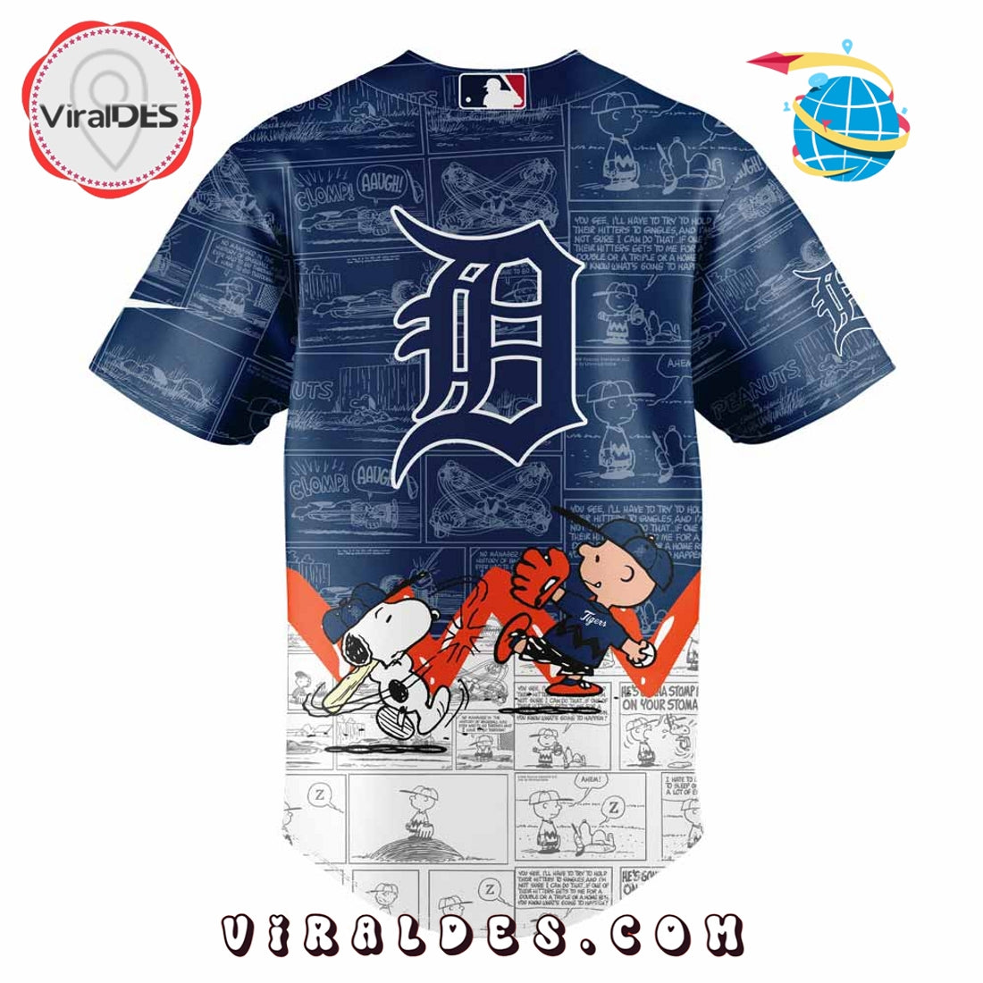 Detroit Tigers 75th Anniversary of Peanuts Baseball Jersey