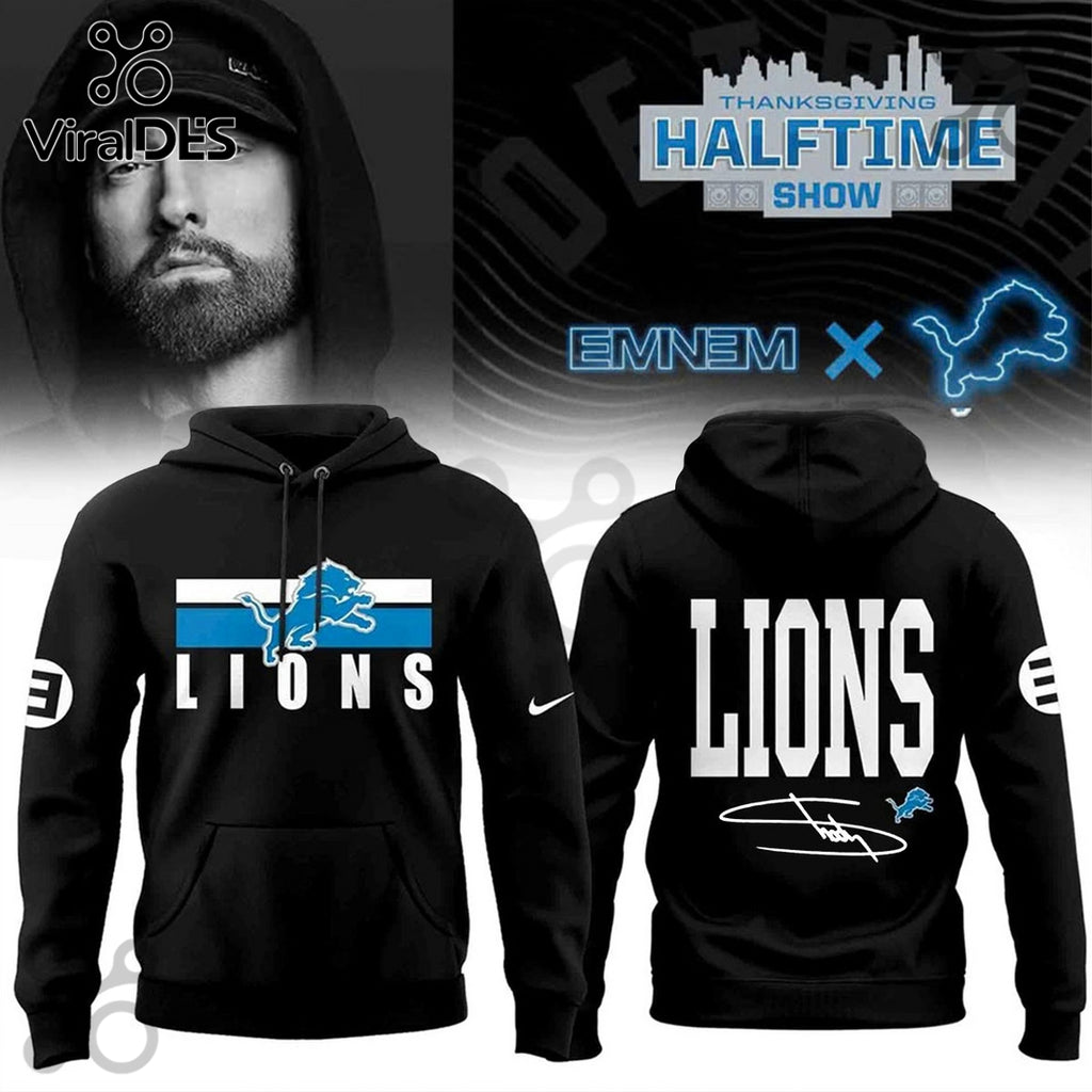 Eminem x Detroit Lions Limited Edition Hoodie Black